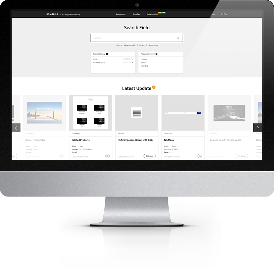 Samsung AEM <br>Component Library Concept Image